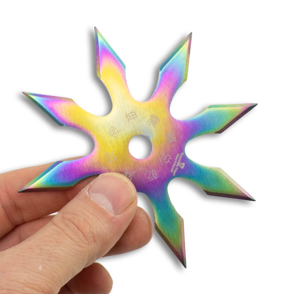 8-Point Multicolored Shuriken Set - Ninja Throwing Stars - Shuriken