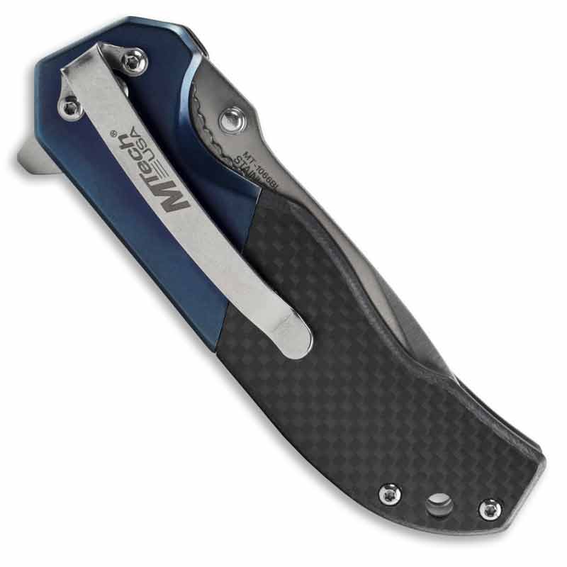 Black Ice Pocket Knife - Wide Drop Point Manual Folder - Two-Toned