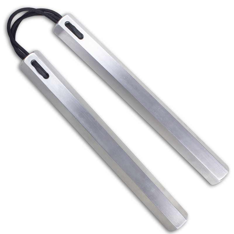 Corded Aluminum Hexagon Nunchaku - Solid Aluminum Nunchucks