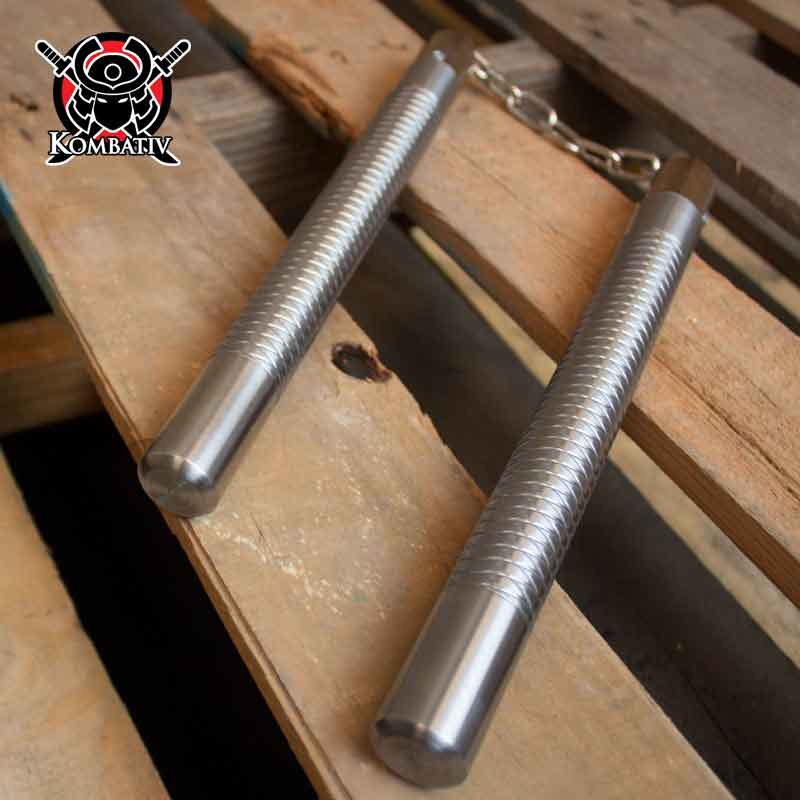 Diamond Grip Steel Nunchaku Machined Steel Nunchaku HeavyDuty
