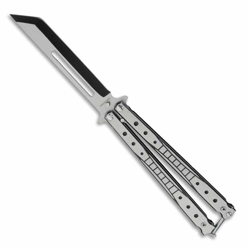 Modern Tanto Butterfly Knife - Machined Tanto Balisong - Two-Toned