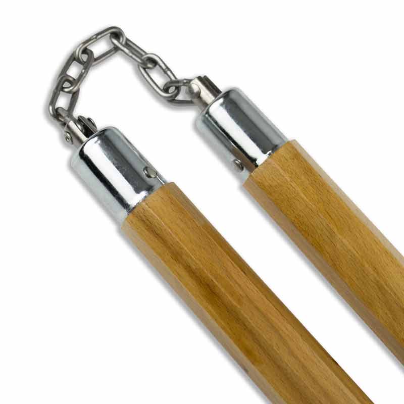 Octagon Nunchaku with Grip - 12 Inch Natural Wood Nunchucks | Kombativ