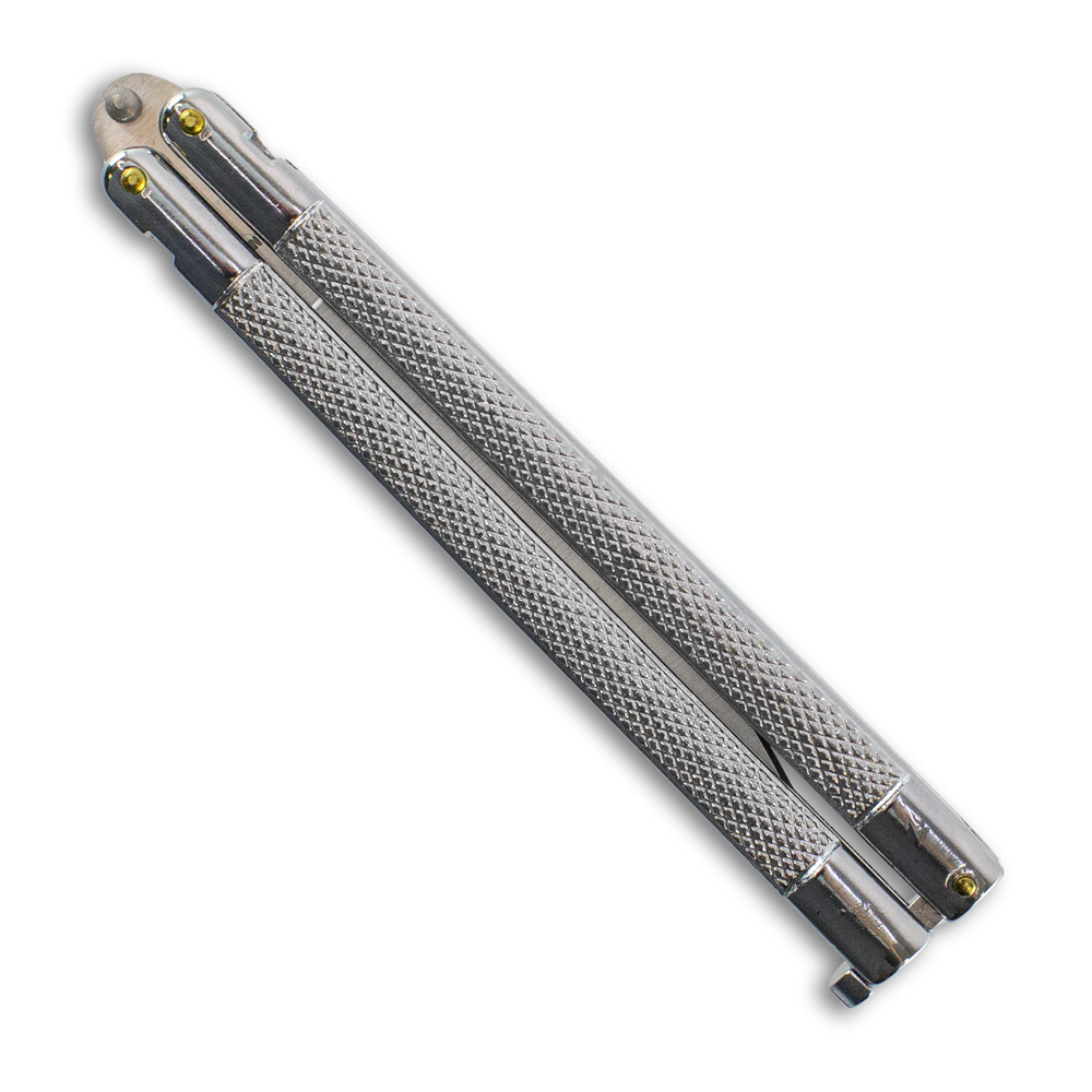 Silver Assassin Butterfly Knife | Sharp Silver Balisong for EDC