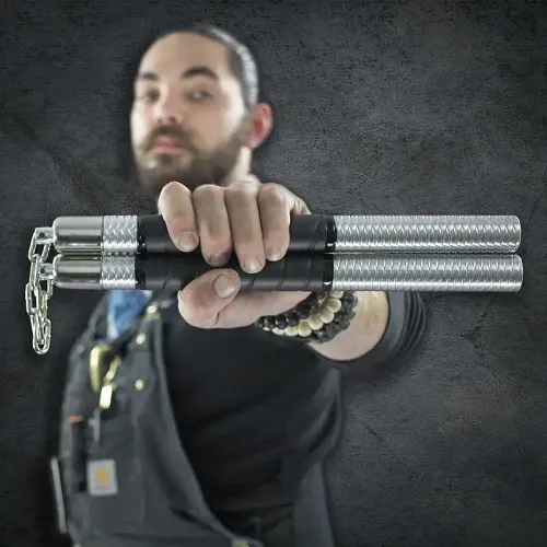 Black Grip Aluminum Nunchaku