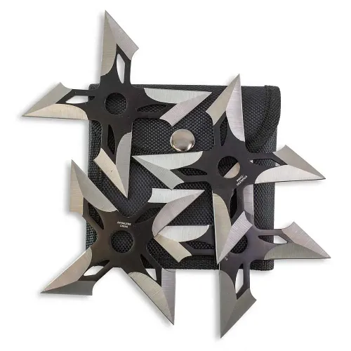 Black Steel Ninja Stars | Balanced Stainless Shuriken Set for Accuracy