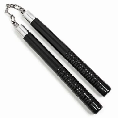 Black Wooden Nunchaku with Grip