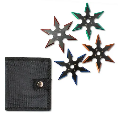 Colored-Blade Throwing Star Set