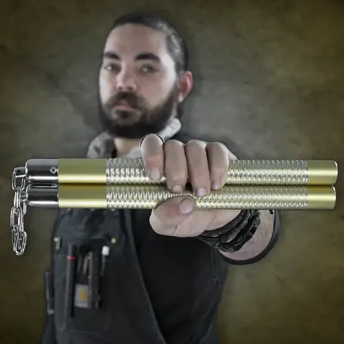 Gold Competition Aluminum Nunchucks