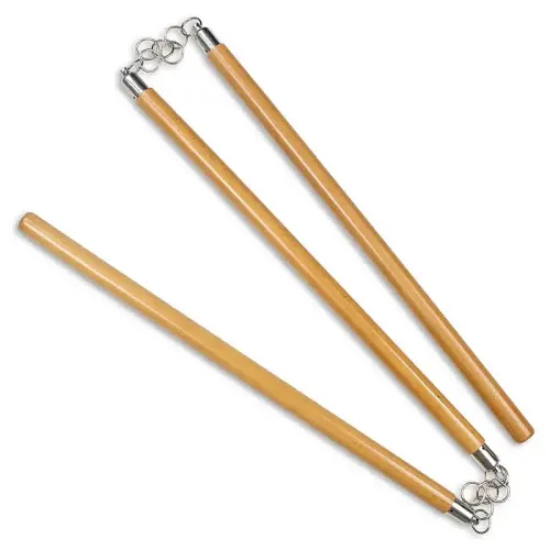 Natural Hardwood Three-Section Staff