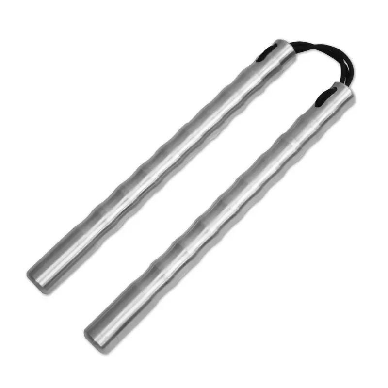 Ribbed Grip Aluminum Nunchaku with Cord