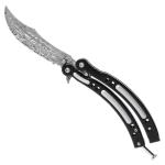 Dark Damascus Butterfly Knife