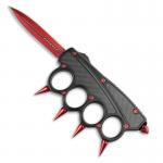 Red Spiked OTF Knuckle Knife
