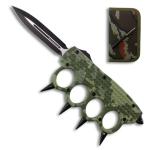 Spiked Camo OTF Knuckle Knife