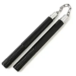 Black Octagon Nunchucks with Grip