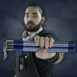 Blue Competition Aluminum Nunchucks