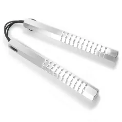 Corded Hexagon Nunchaku with Grip - Aluminum Hexagonal Nunchucks