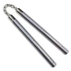 Diamond Grip Steel Nunchaku - Machined Steel Nunchaku - Heavy-Duty