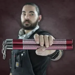 Red Competition Aluminum Nunchucks