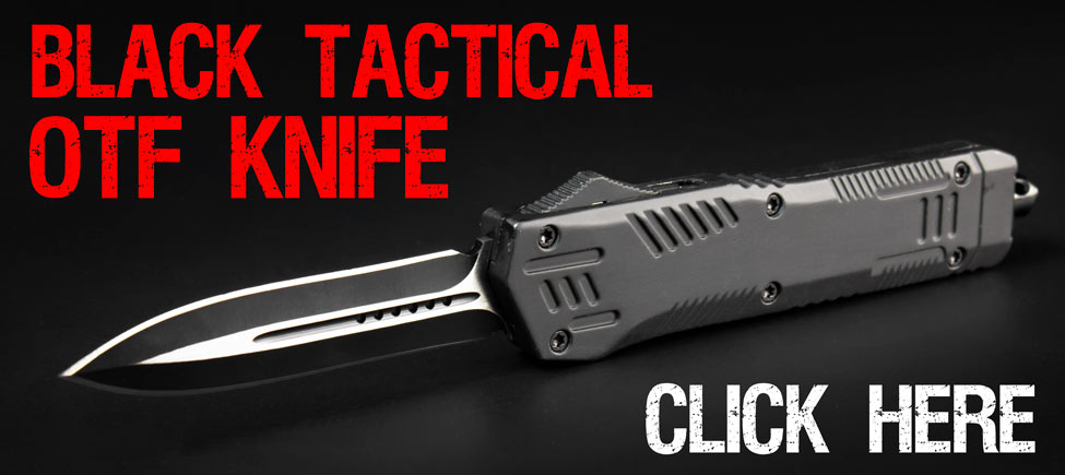 The Black Tactical OTF Knife Gives You the Edge!
