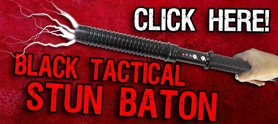 Bring the Pain to Attackers with the Black Tactical Stun Baton!