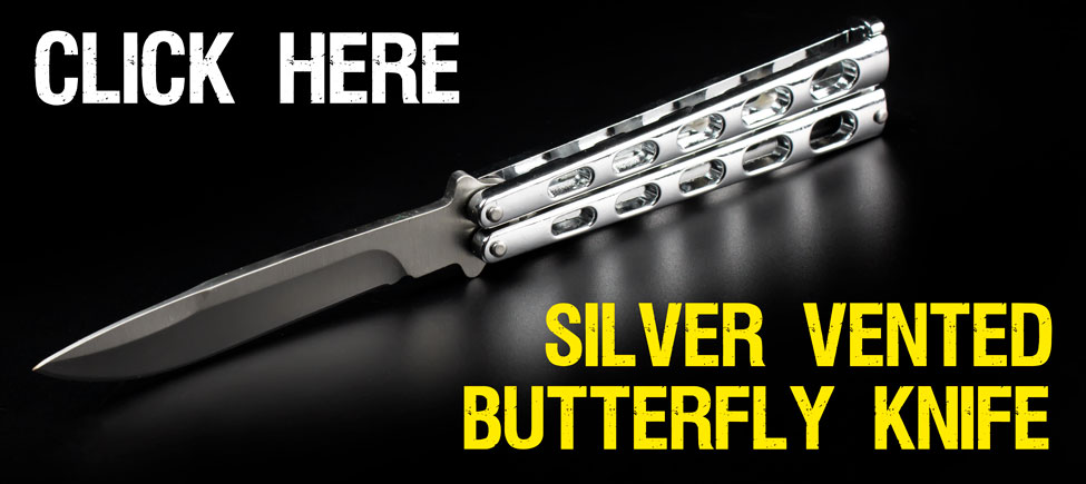 Sharpen Your Skills With The Silver Vented Butterfly Knife!