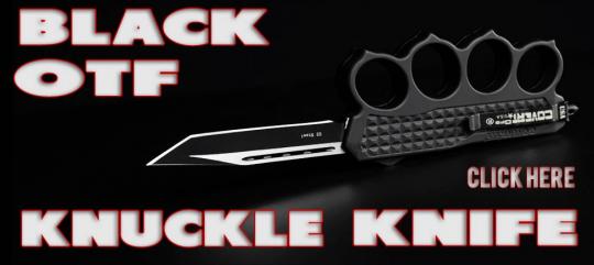 Ditch the Trenches with the Black OTF Knuckle Knife!