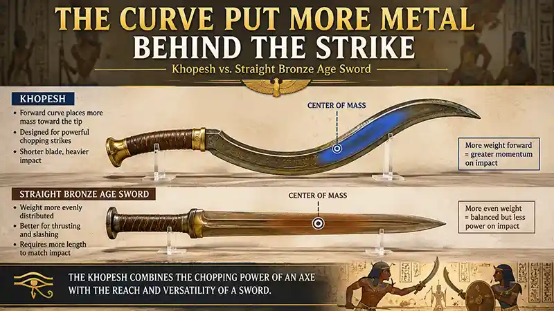 Khopesh and straight Bronze Age sword weight distribution comparison