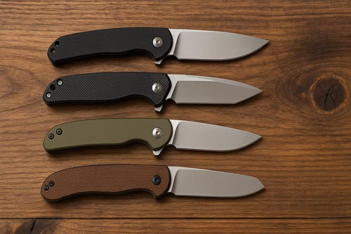 Comparison of various folding knife blade shapes.