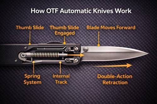How OTF knives operate internally
