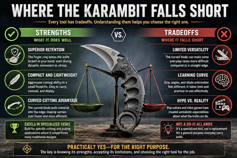 Karambit knife strengths and tradeoffs