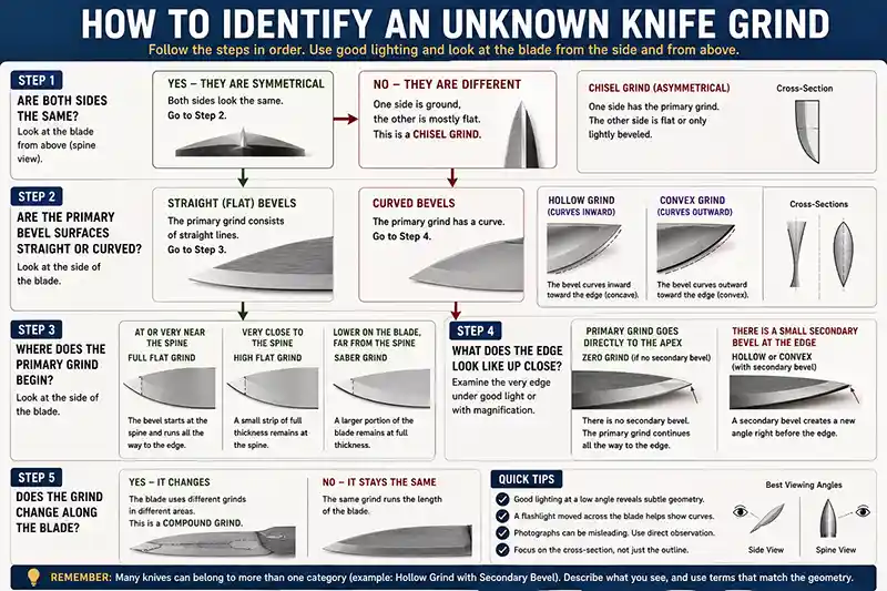 Knife Grind Identification Flowchart