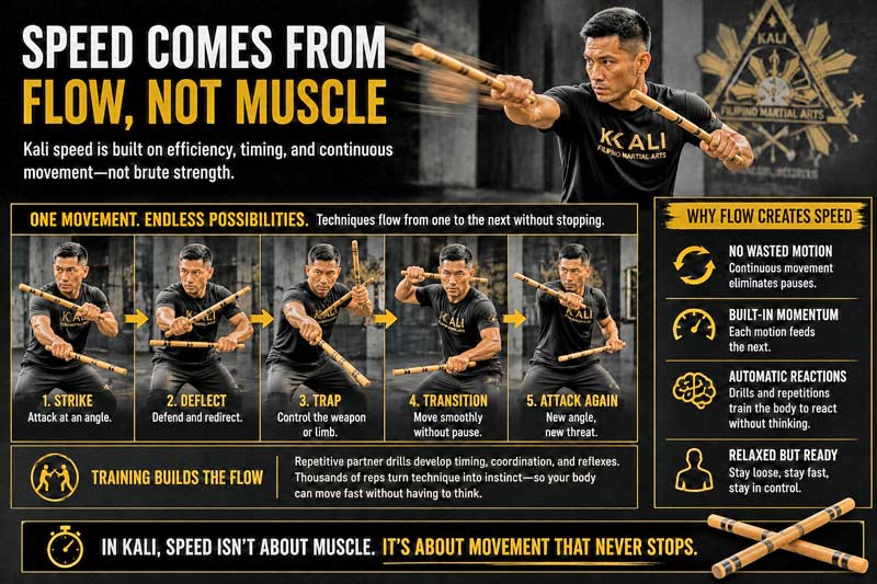 Kali stick flow and movement training infographic