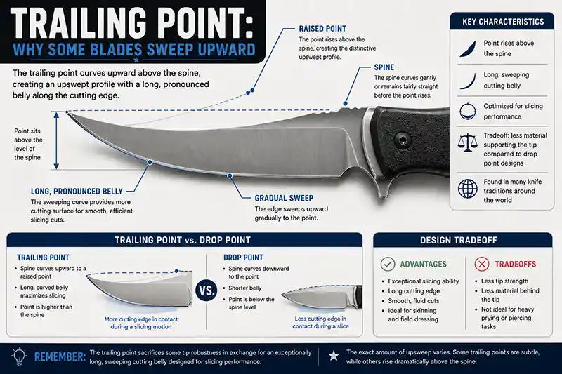 Trailing Point Blade Anatomy Infographic