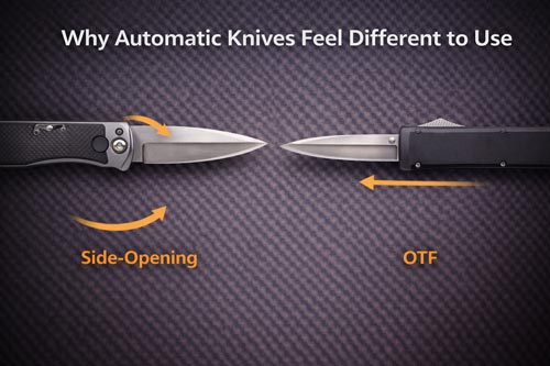 Automatic knives side by side